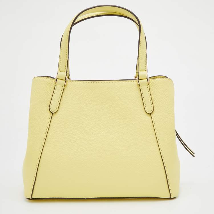 Pre Owned Kate Spade Yellow Leather Jackson Medium Triple Compartment Satchel
