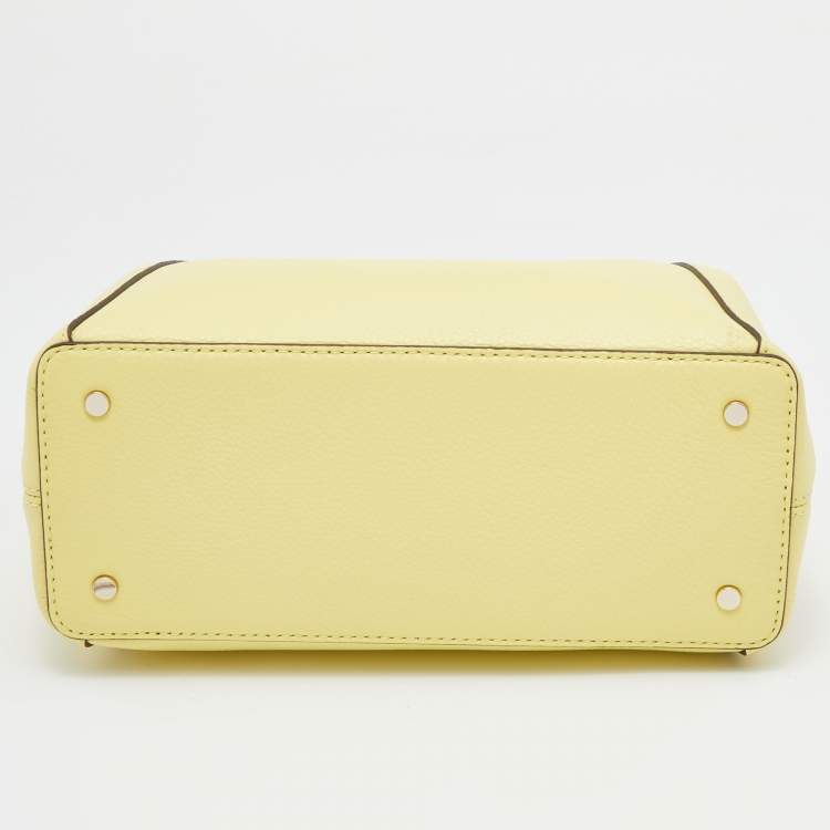 Pre Owned Kate Spade Yellow Leather Jackson Medium Triple Compartment Satchel