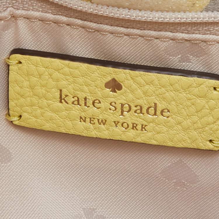 Pre Owned Kate Spade Yellow Leather Jackson Medium Triple Compartment Satchel