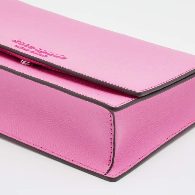 Pre Owned Kate Spade Pink Leather Convertible Crossbody Bag