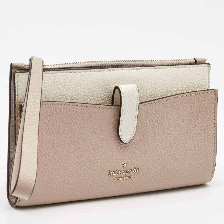 Pre Owned Kate Spade Beige Medium Leila Phone Wristlet 