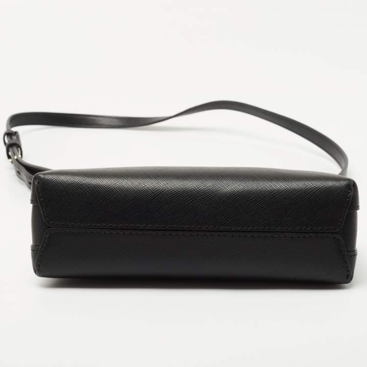 Pre Owned Kate Spade Black Leather Spencer Small Double Zip Crossbody Bag