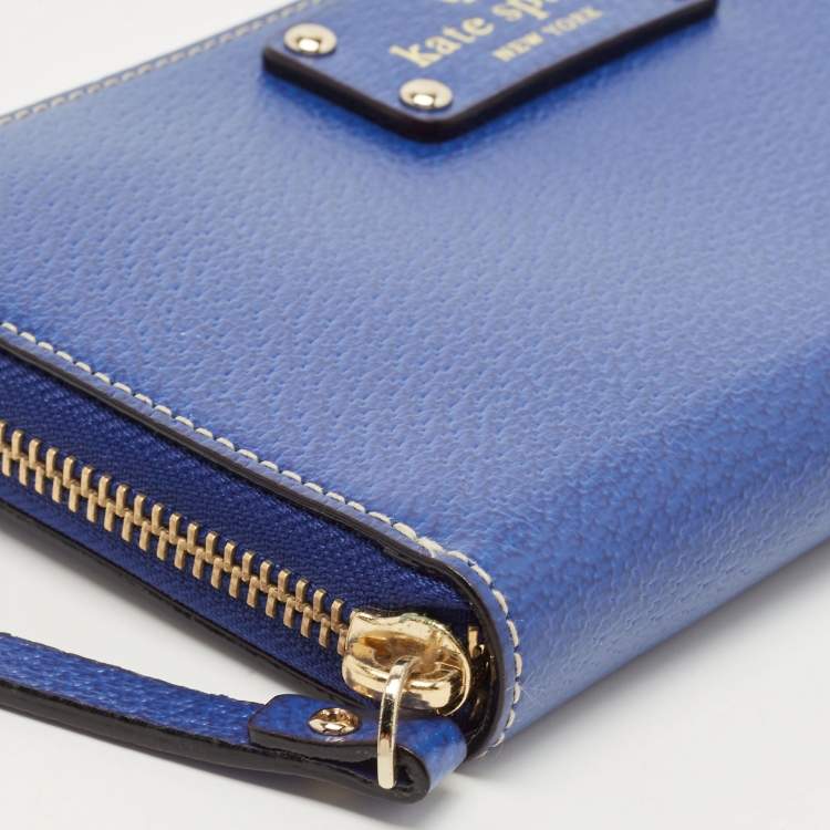 Pre Owned Kate Spade Blue Leather Wellesley Neda Continental Wallet