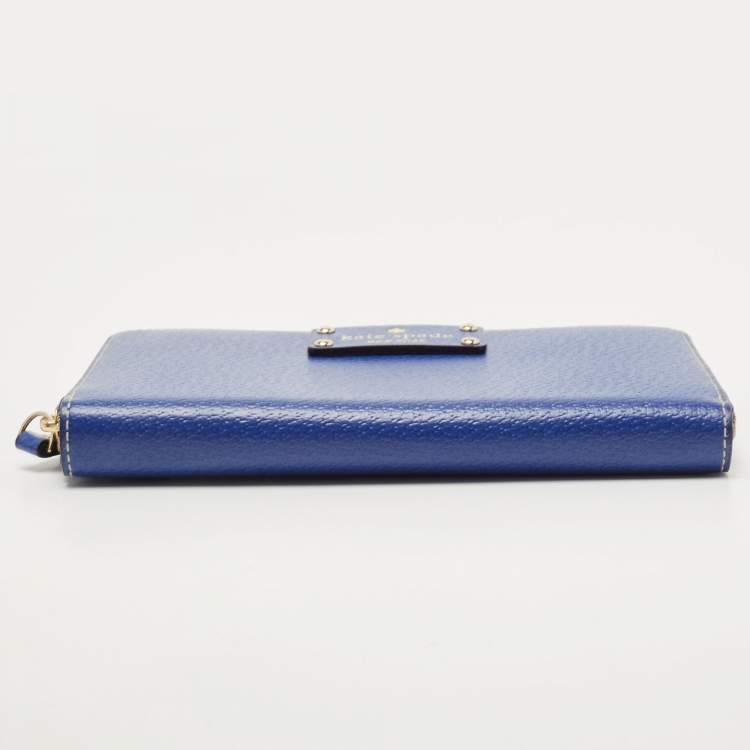 Pre Owned Kate Spade Blue Leather Wellesley Neda Continental Wallet