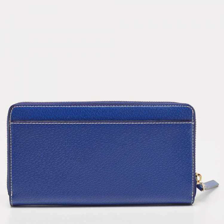 Pre Owned Kate Spade Blue Leather Wellesley Neda Continental Wallet