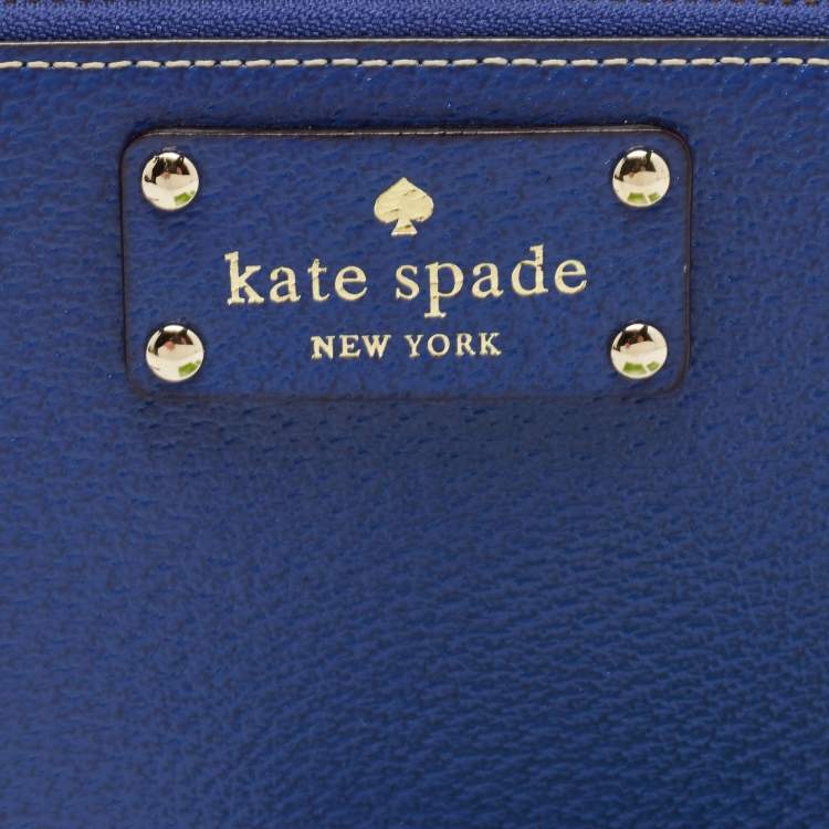 Pre Owned Kate Spade Blue Leather Wellesley Neda Continental Wallet