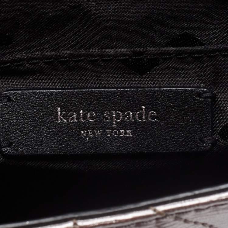 Pre Owned Kate Spade Metallic Briar Lane Quilted Leather Mini Evelyn Shoulder Bag