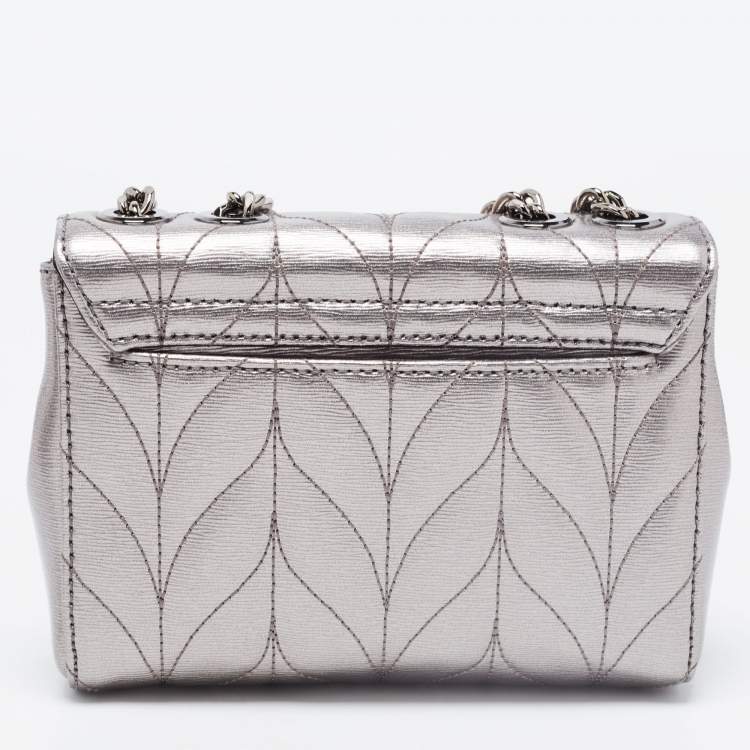 Pre Owned Kate Spade Metallic Briar Lane Quilted Leather Mini Evelyn Shoulder Bag