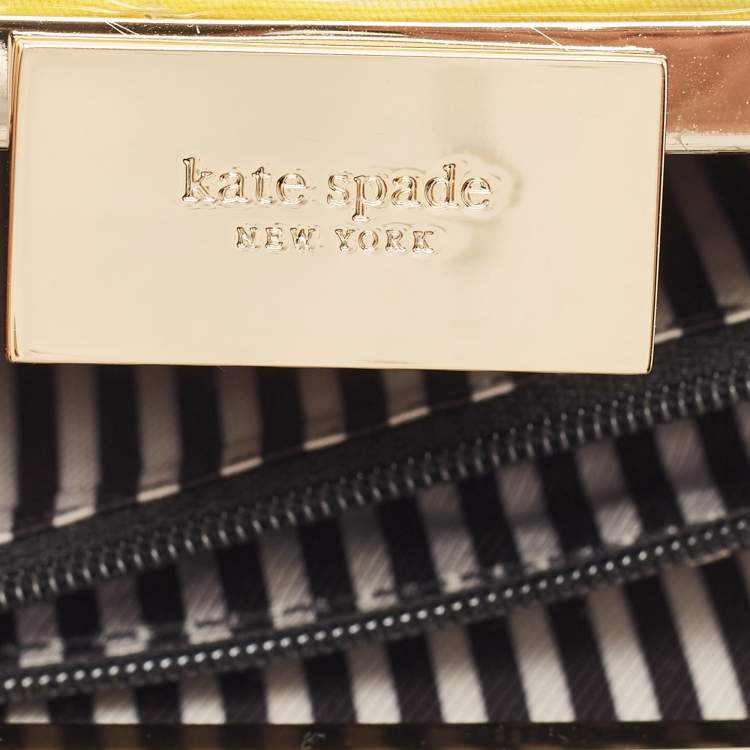 Pre Owned Kate Spade Yellow Vinyl The Great Gatsby Book Clutch