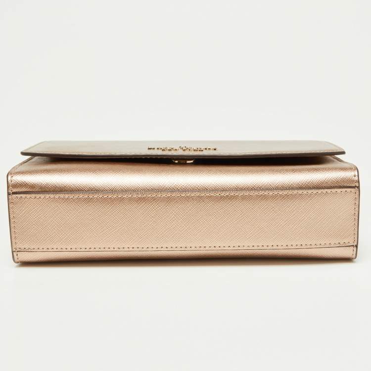 Pre Owned Kate Spade Metallic Leather Carson Flap Crossbody Bag