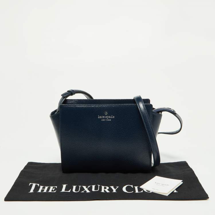 Pre Owned Kate Spade Blue Leather Hayden Grand Street Crossbody Bag