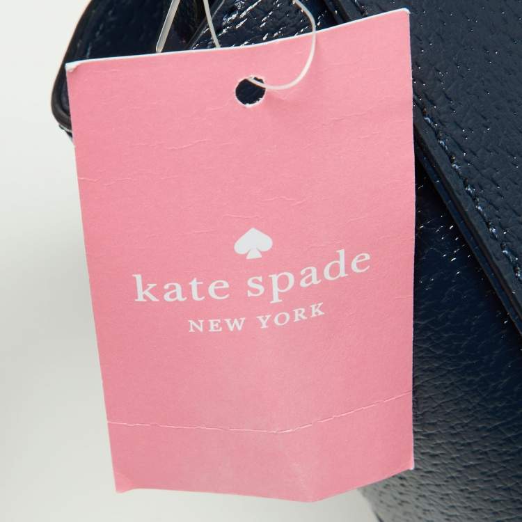 Pre Owned Kate Spade Blue Leather Hayden Grand Street Crossbody Bag