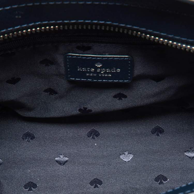 Pre Owned Kate Spade Blue Leather Hayden Grand Street Crossbody Bag