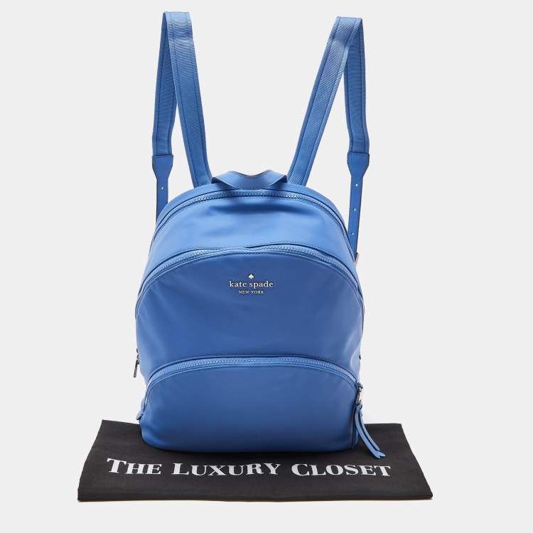 Pre Owned Kate Spade Blue Nylon Large Karissa Backpack