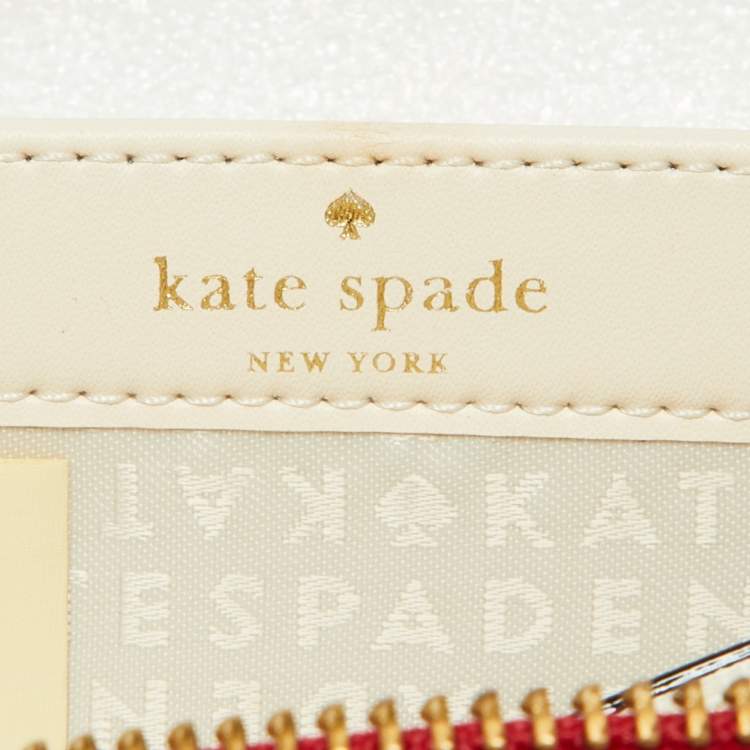 Pre Owned Kate Spade Red Leather Zip Around Wallet