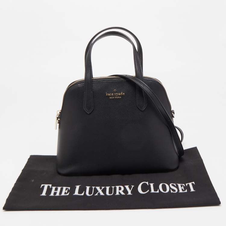 مملوكة مسبقًا Kate Spade Black Coated Canvas Medium Schuyler Dome Satchel