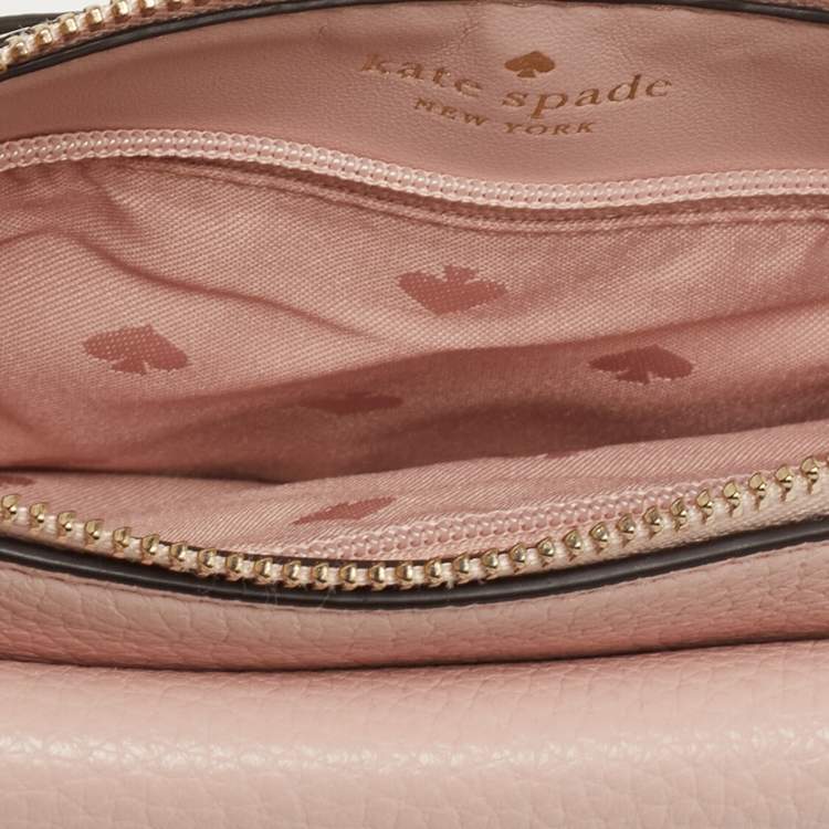 Pre Owned Kate Spade Rose Smoke Pebbled Leather Small Leila Crossbody Bag