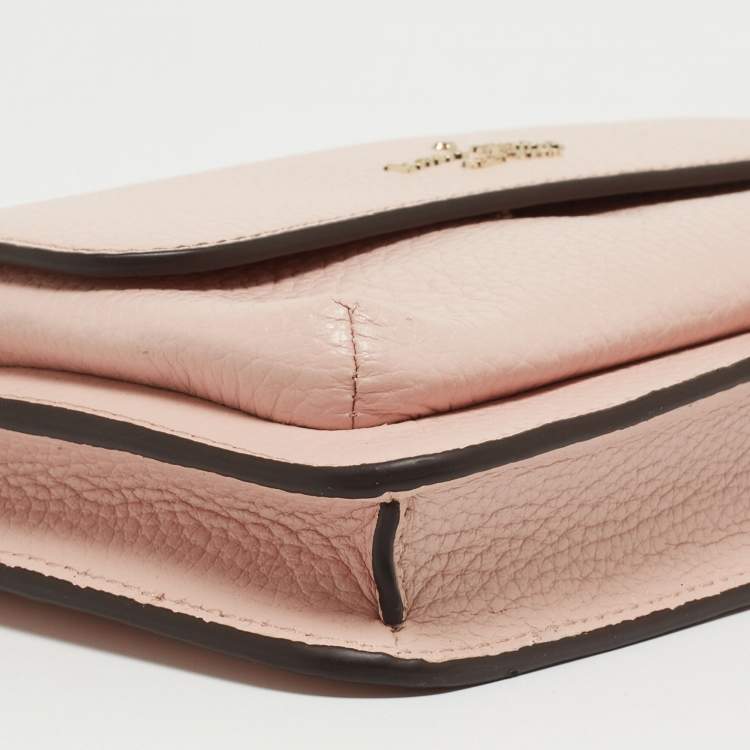Pre Owned Kate Spade Rose Smoke Pebbled Leather Small Leila Crossbody Bag