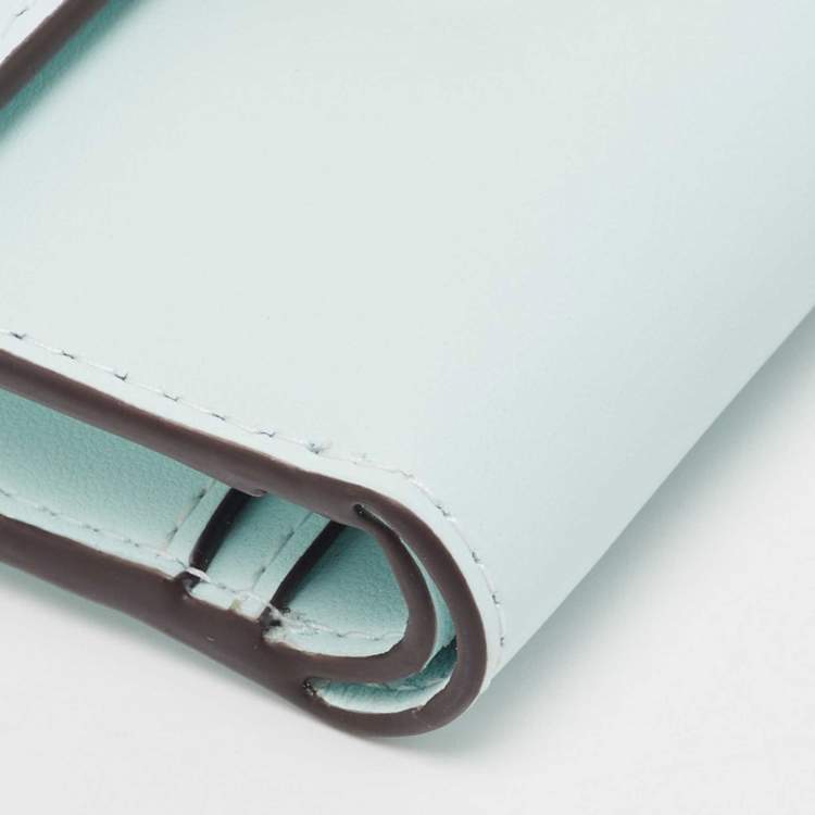 Pre Owned Kate Spade Light Blue Leather Reegan Trifold Wallet