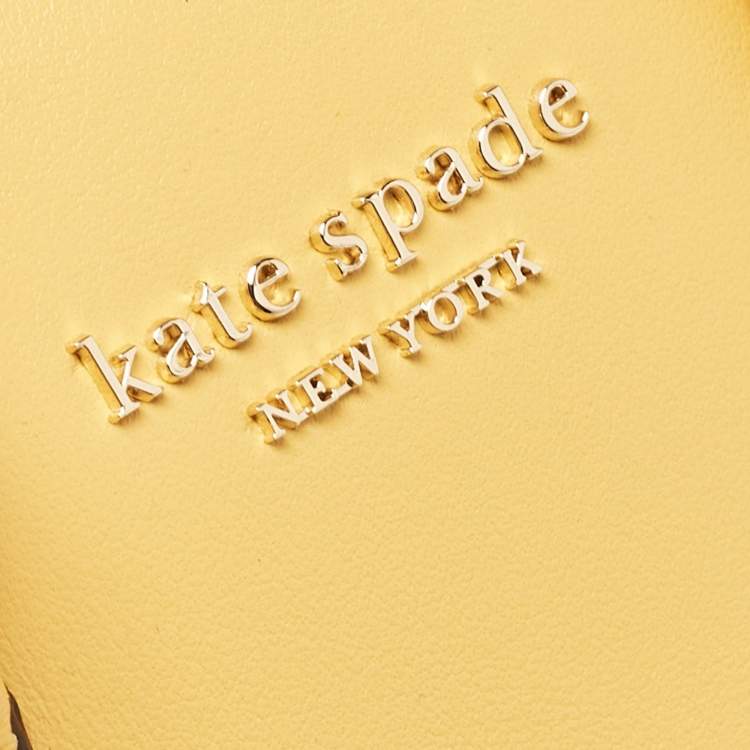 Pre Owned Kate Spade Yellow Leather Manhattan Tote