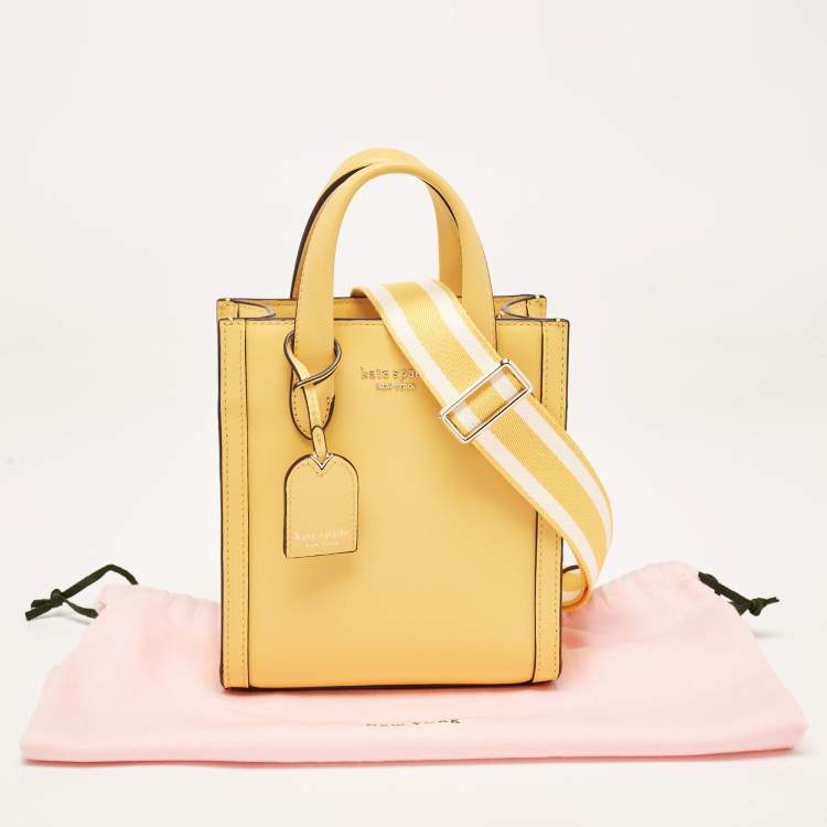 Pre Owned Kate Spade Yellow Leather Manhattan Tote