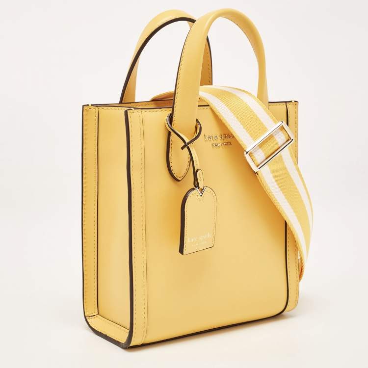 Pre Owned Kate Spade Yellow Leather Manhattan Tote