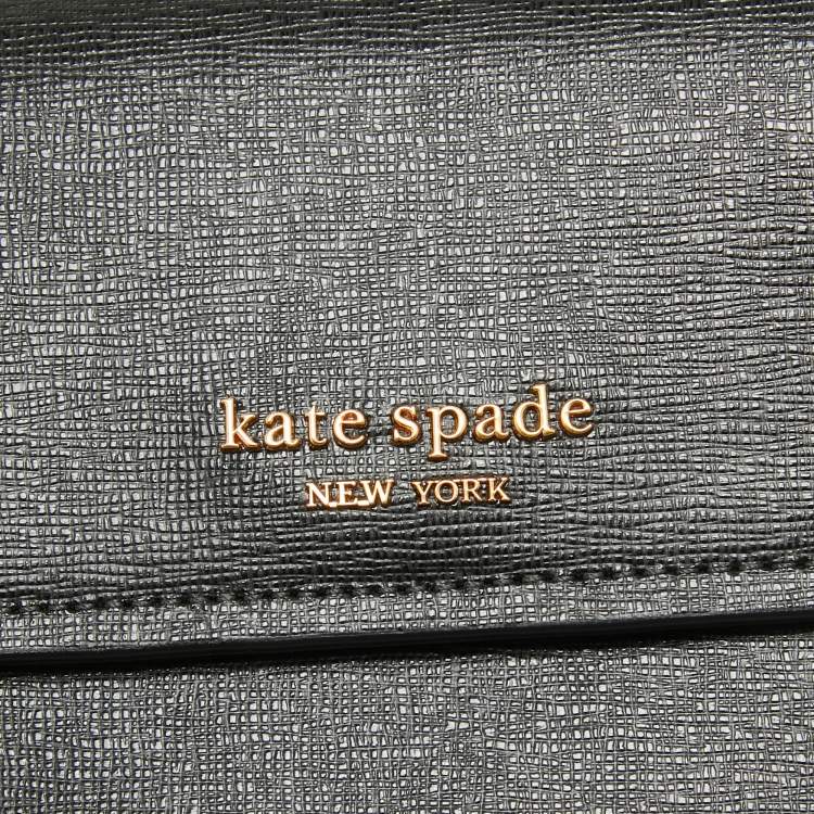 Pre Owned Kate Spade Black Leather Morgan Double Up Crossbody Bag