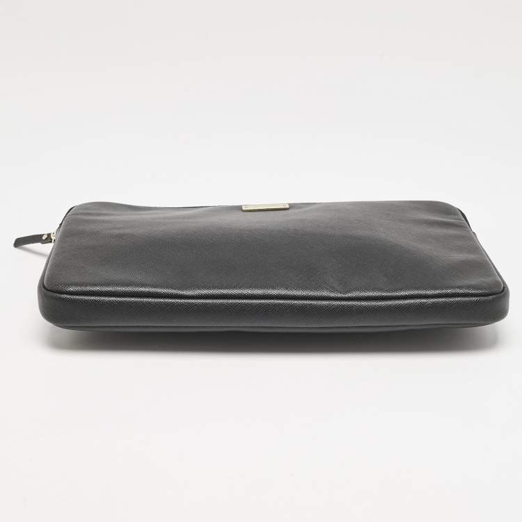 Pre Owned Kate Spade Black PU Leather Laptop Case   