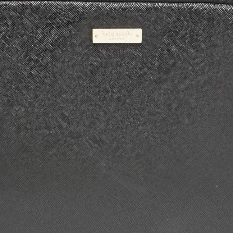 Pre Owned Kate Spade Black PU Leather Laptop Case   