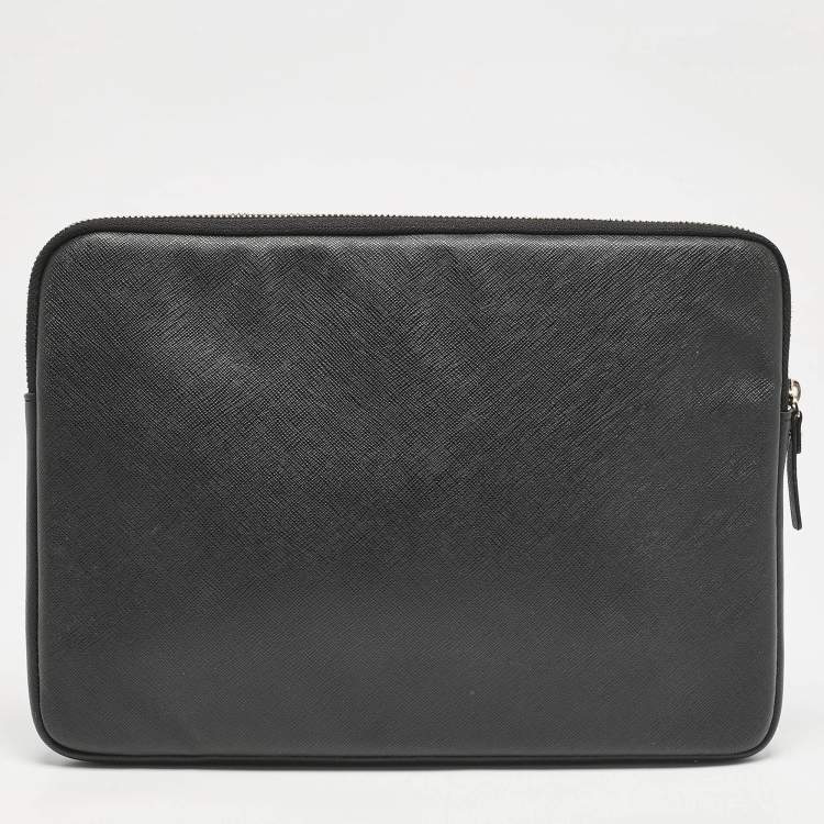 Pre Owned Kate Spade Black PU Leather Laptop Case   