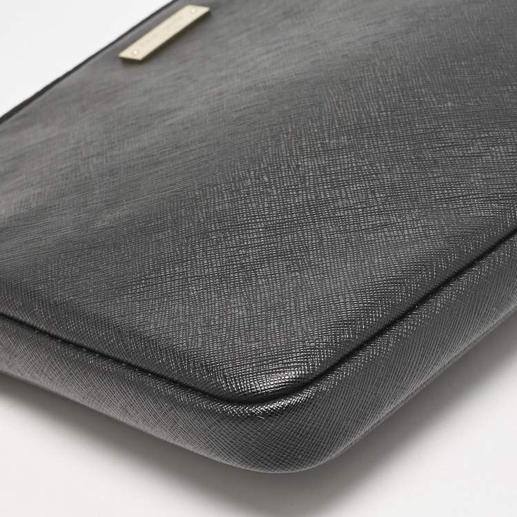 Pre Owned Kate Spade Black PU Leather Laptop Case   