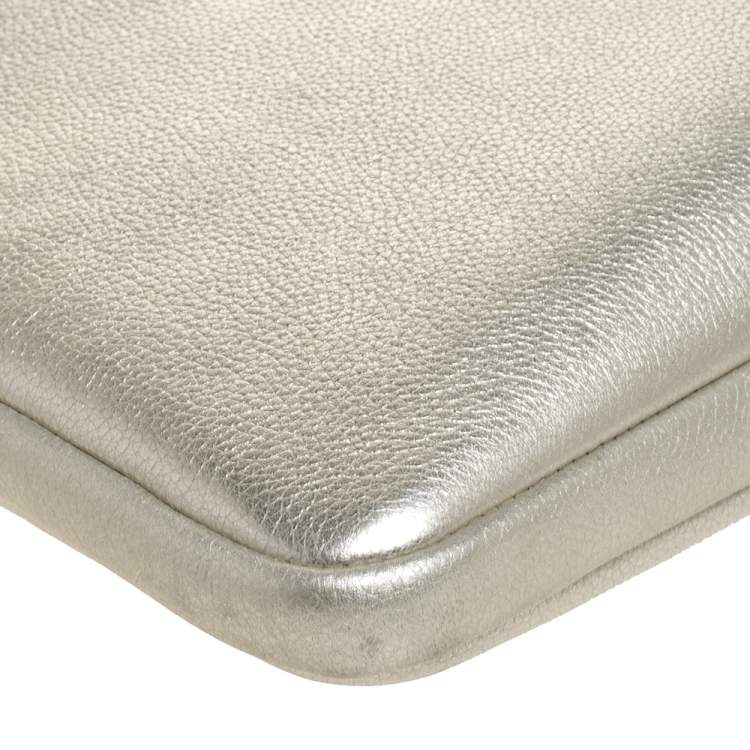 Pre Owned Kate Spade Metallic Gold Leather Laptop Case