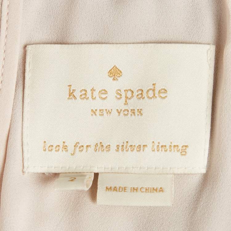 Pre Owned Kate Spade Beige/Black Silk Sleeveless Mini Dress S