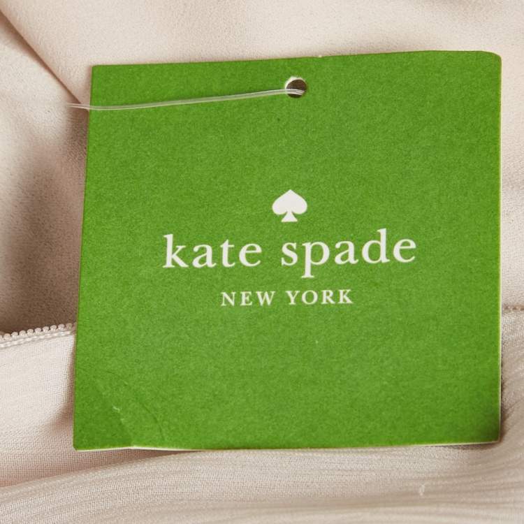 Pre Owned Kate Spade Beige/Black Silk Sleeveless Mini Dress S