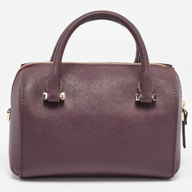Pre Owned Kate Spade Burgundy Leather Cameron Street Lane Satchel 