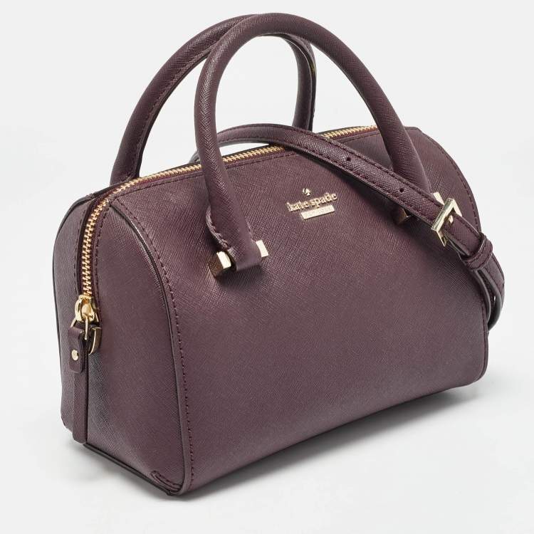Pre Owned Kate Spade Burgundy Leather Cameron Street Lane Satchel 