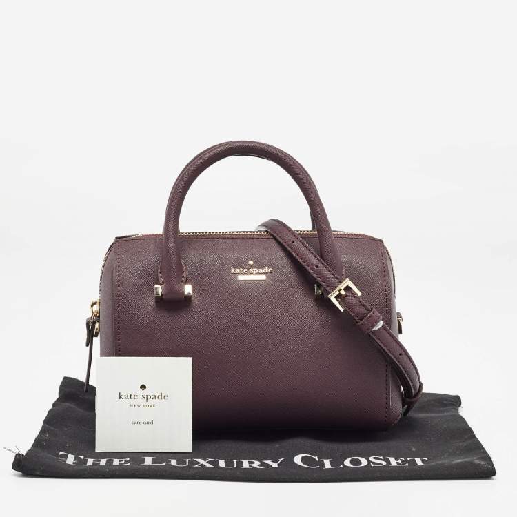 Pre Owned Kate Spade Burgundy Leather Cameron Street Lane Satchel 