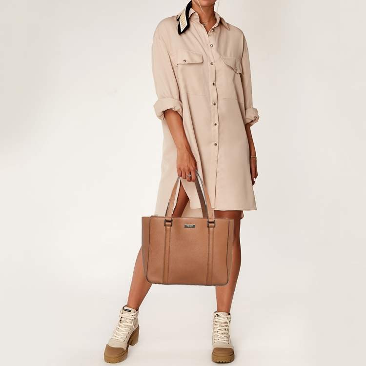 Pre Owned Kate Spade Brown Leather Newbury Lane Tote