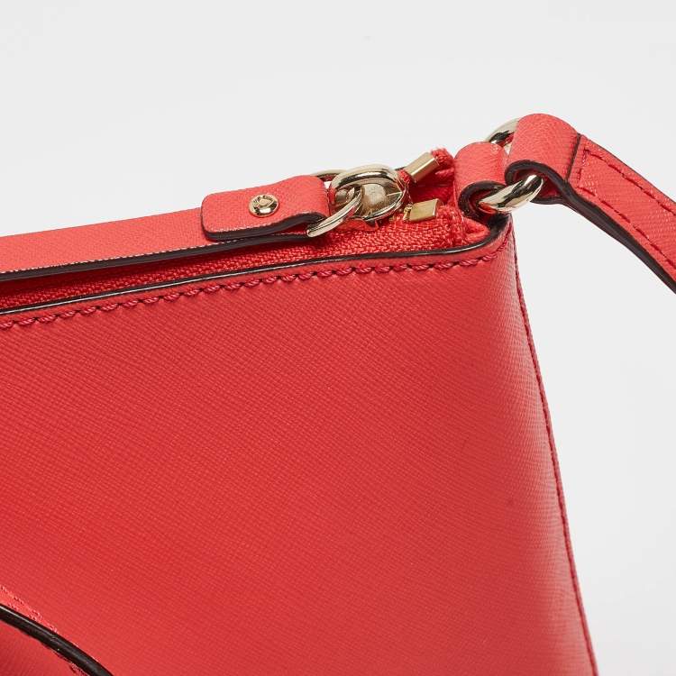 Pre Owned Kate Spade Coral Pink Leather Cedar Street Tenley Crossbody Bag