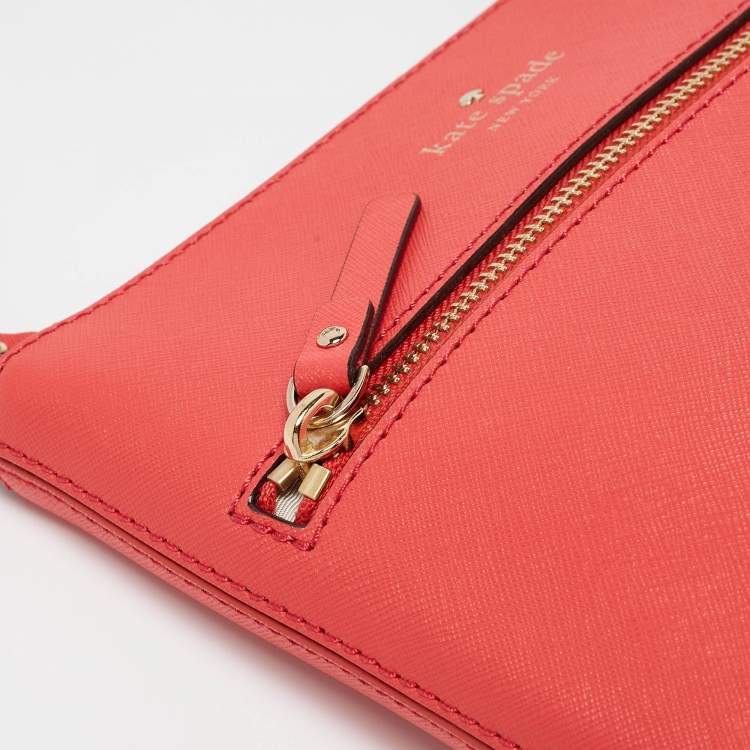 Pre Owned Kate Spade Coral Pink Leather Cedar Street Tenley Crossbody Bag