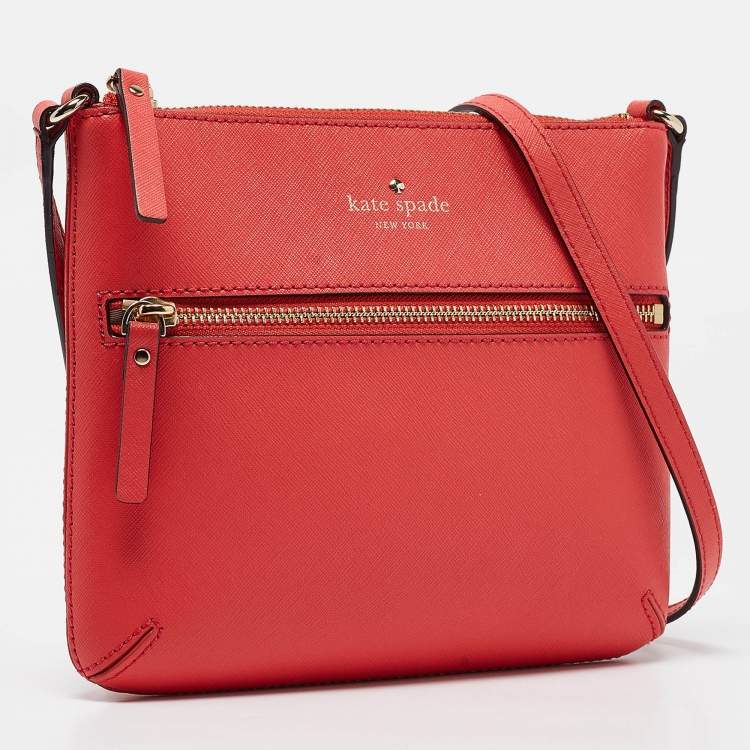 Pre Owned Kate Spade Coral Pink Leather Cedar Street Tenley Crossbody Bag