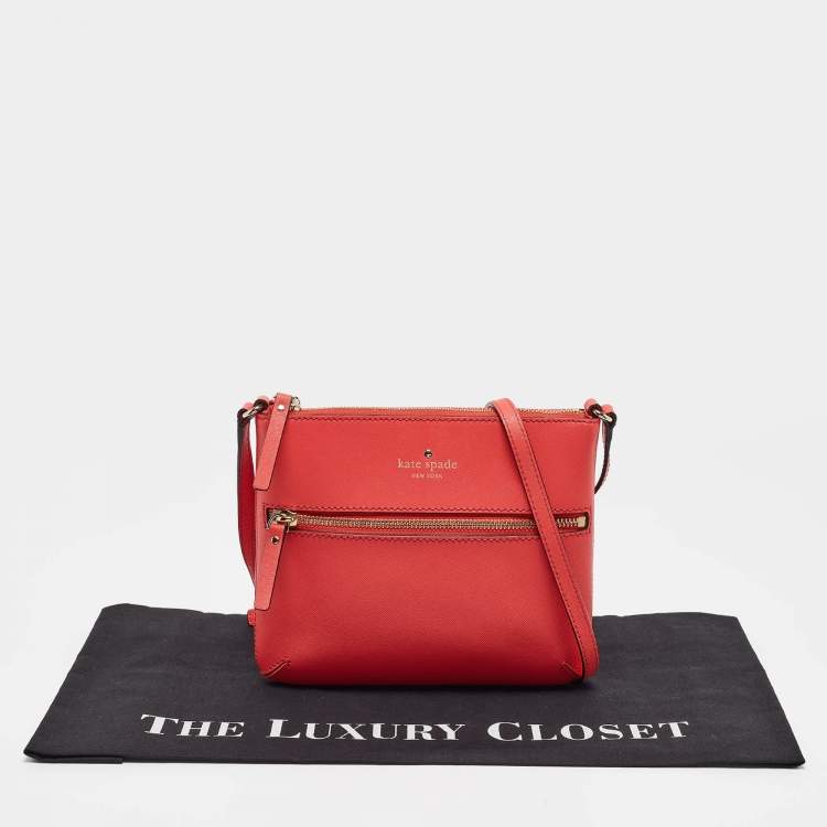 Pre Owned Kate Spade Coral Pink Leather Cedar Street Tenley Crossbody Bag