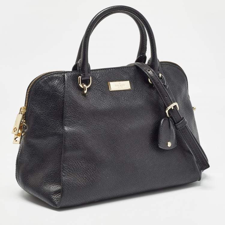 Pre Owned Kate Spade Black Leather Zip Satchel