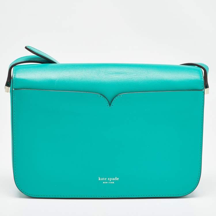 Pre Owned Kate Spade Green Leather Nicola Twist Lock Shoulder Bag