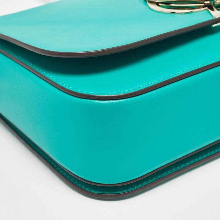 Pre Owned Kate Spade Green Leather Nicola Twist Lock Shoulder Bag