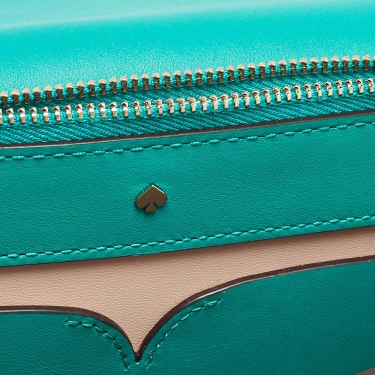Pre Owned Kate Spade Green Leather Nicola Twist Lock Shoulder Bag