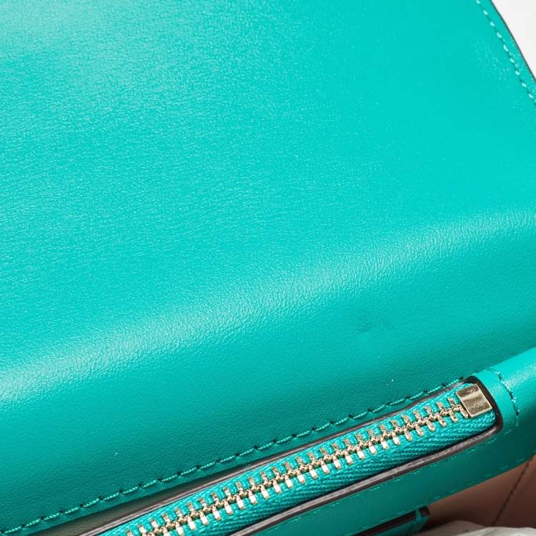 Pre Owned Kate Spade Green Leather Nicola Twist Lock Shoulder Bag