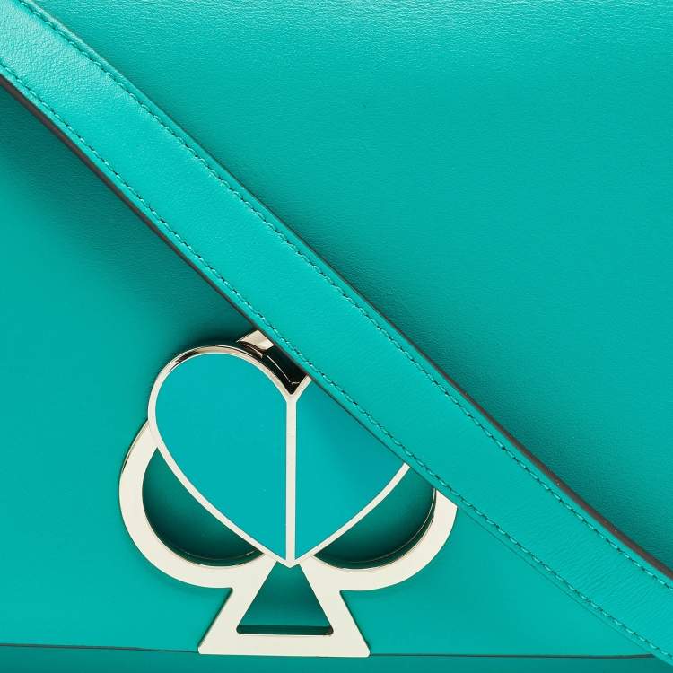 Pre Owned Kate Spade Green Leather Nicola Twist Lock Shoulder Bag