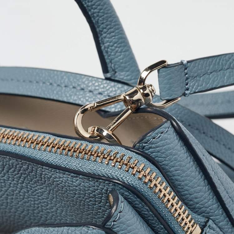 Pre Owned Kate Spade Light Blue Leather Margaux Mini Satchel 