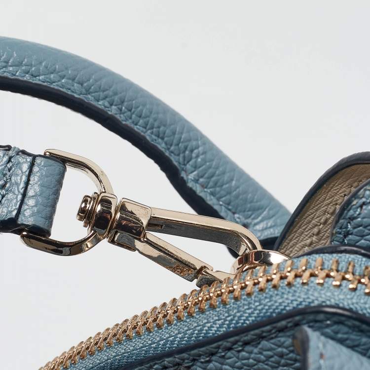 Pre Owned Kate Spade Light Blue Leather Margaux Mini Satchel 